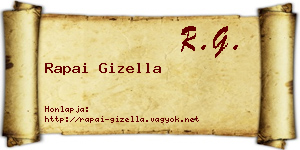Rapai Gizella névjegykártya